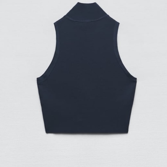 NWT ZARA BASIC MOCK NECK KNIT TOP - Picture 7 of 7